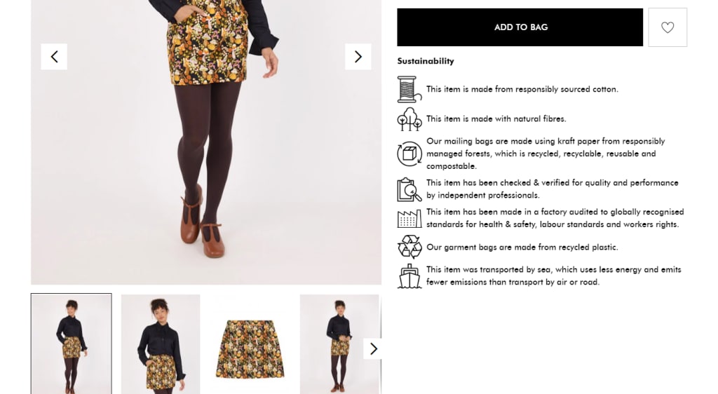 product page content information