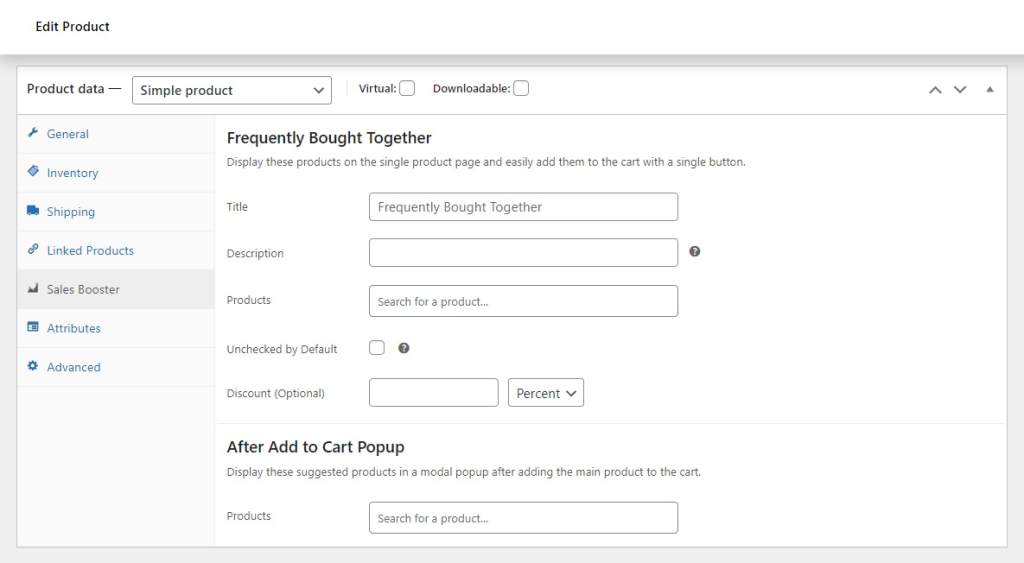 frequently bought together settings
