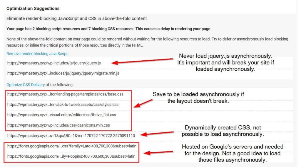optimization suggestions