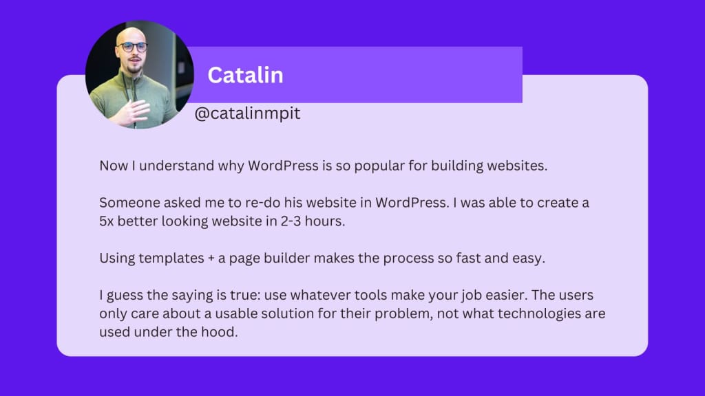 A tweet from Catalin.