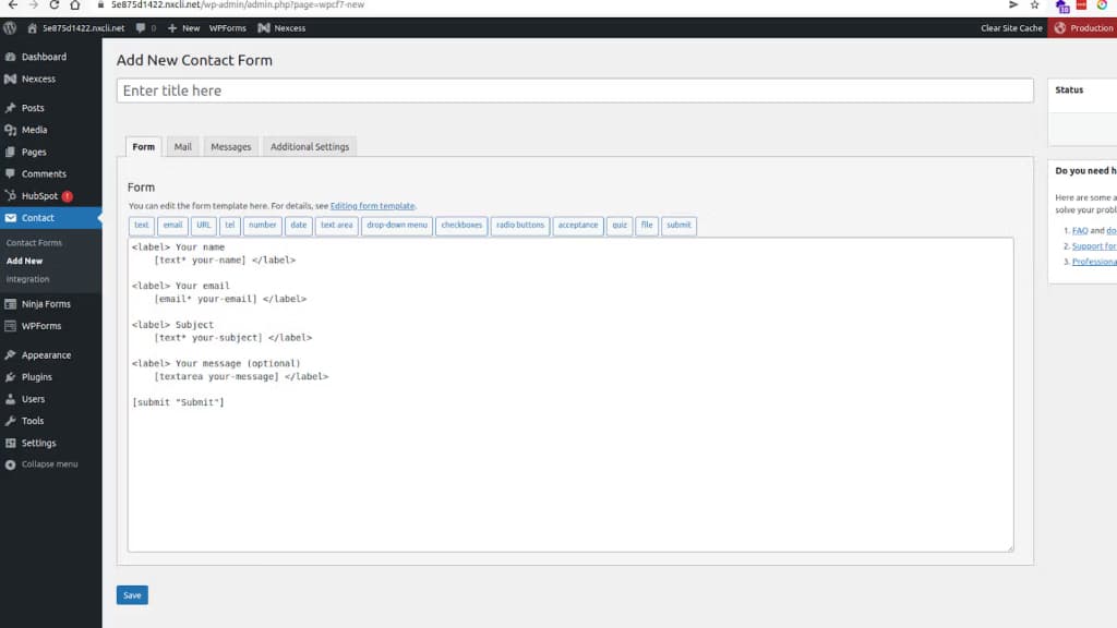 new contact form 7