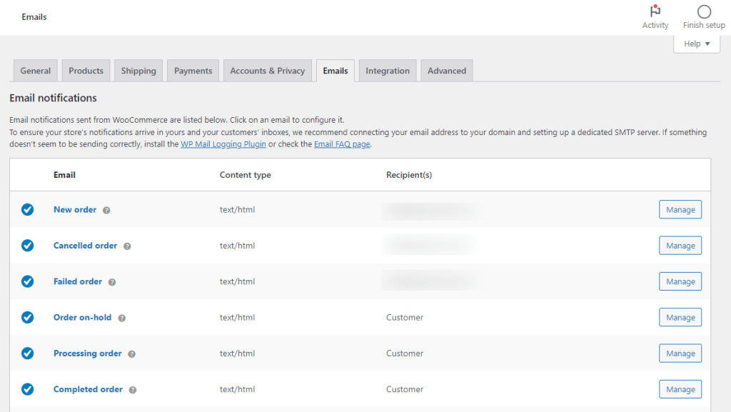woocommerce transactional emails