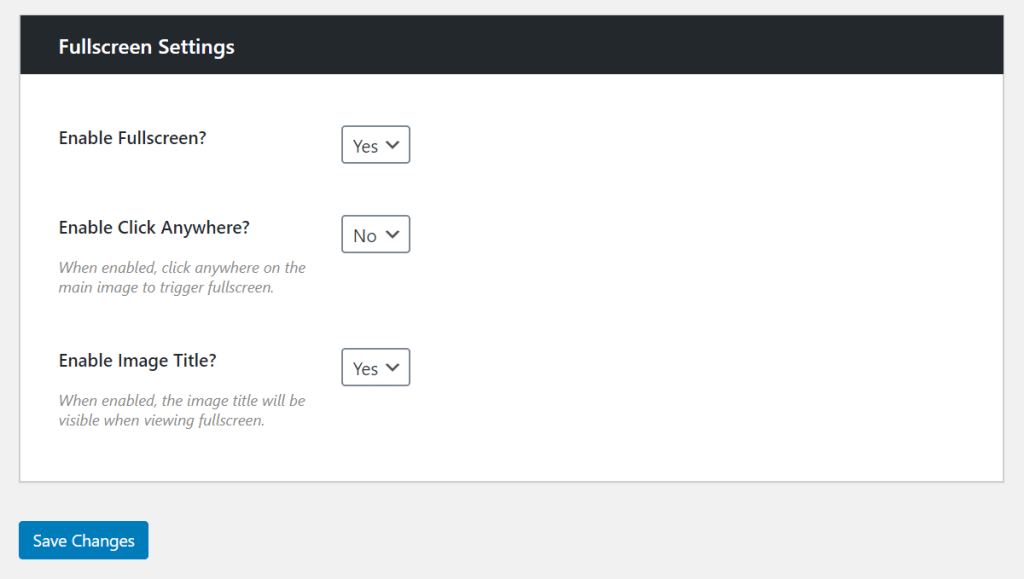 WooThumbs fullscreen settings