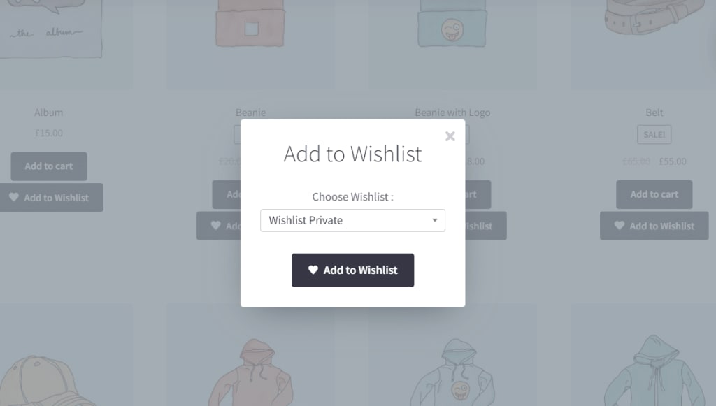 woocommerce wishlist