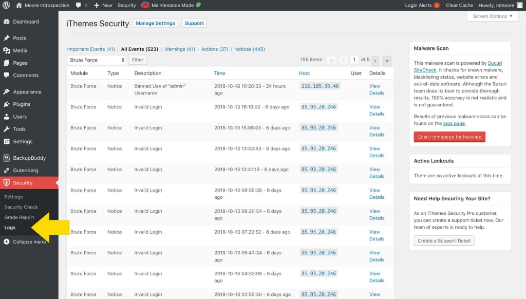 wordpress security logs plugin