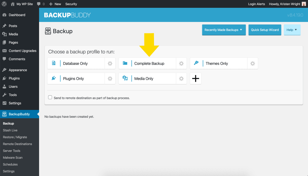 Complete WordPress backup