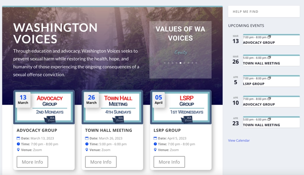 Featured Calendar homepage