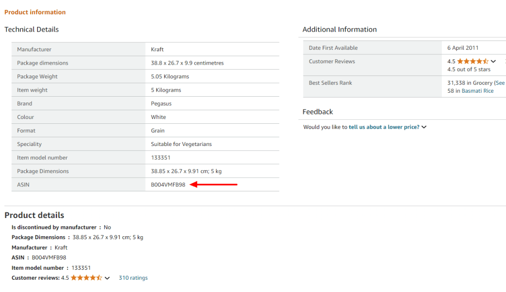 amazon asin sku code