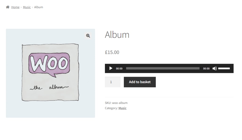 album WooCommerce digital product