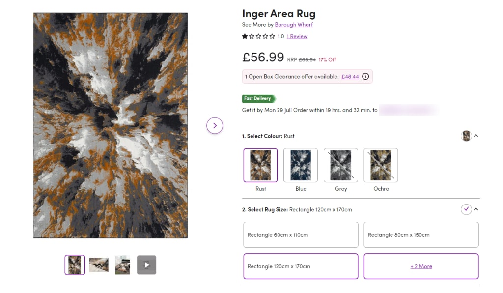 wayfair product variation