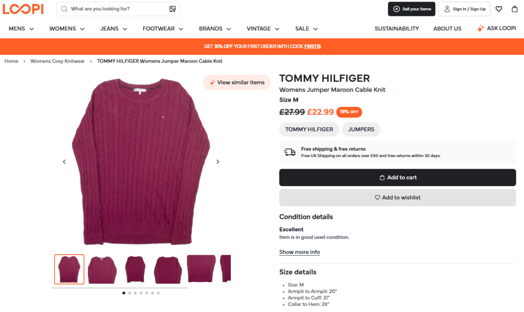 online thrift store product
