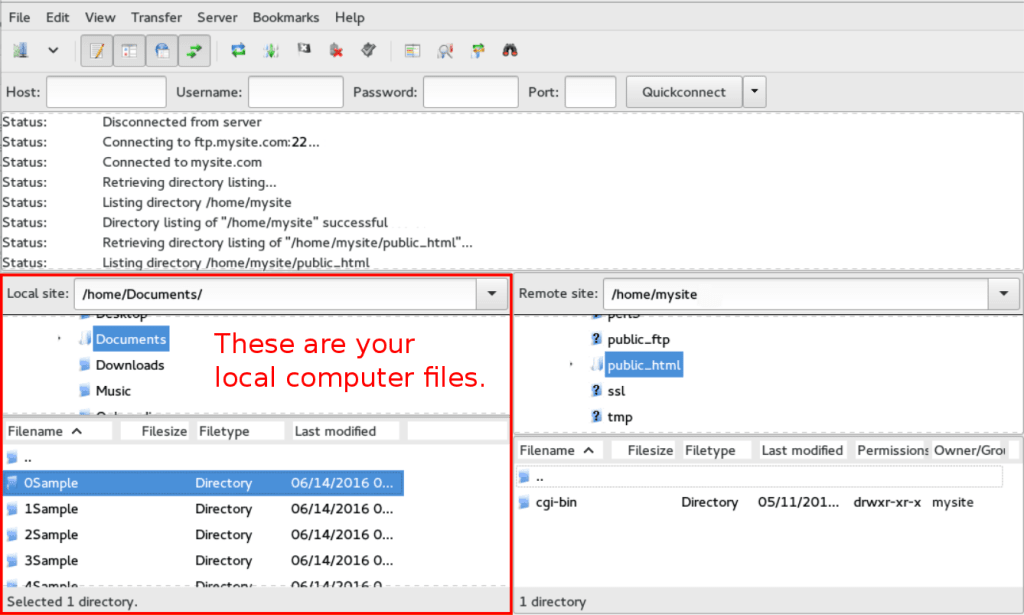 FTP local files