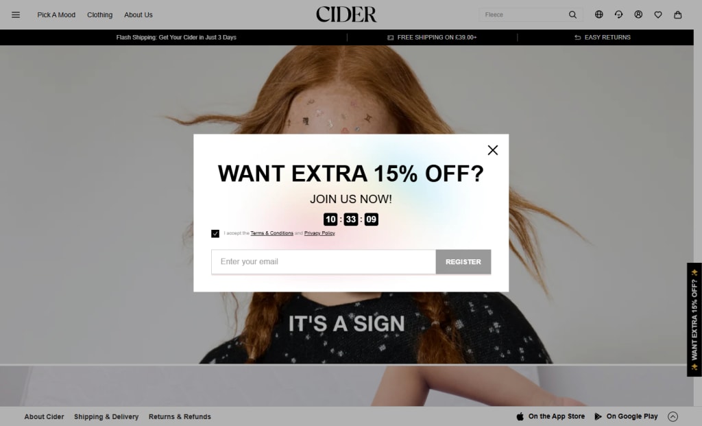 cider limited time fomo discount