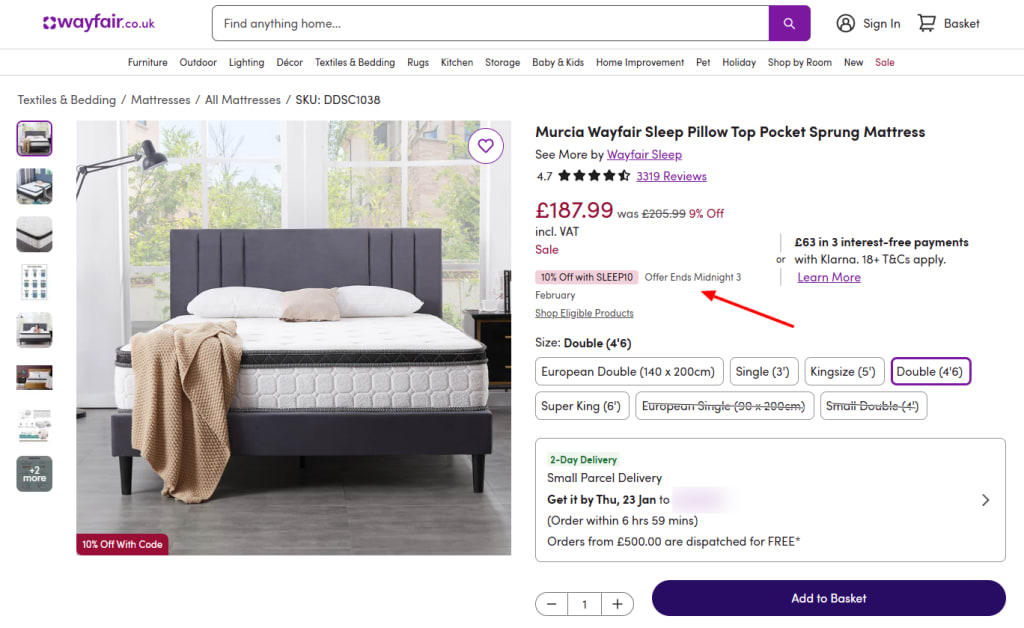 sale end date product page