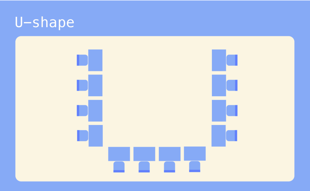 U-shape seating arrangement