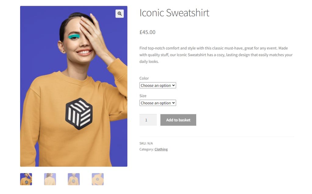 default woocommerce product gallery