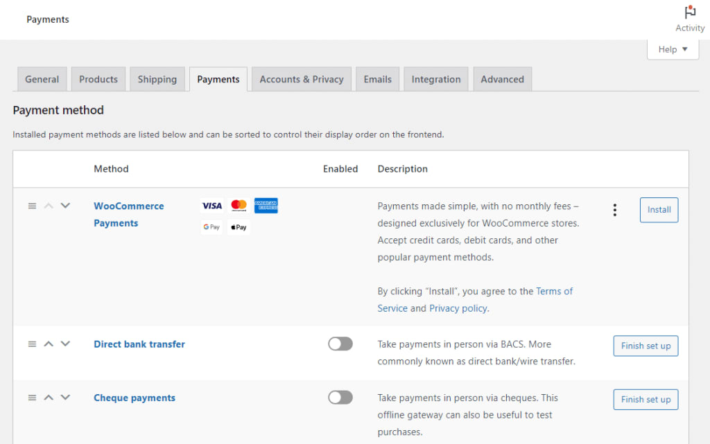 woocommerce payment