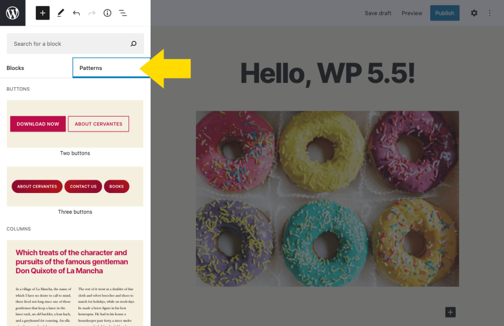 wordpress block patterns