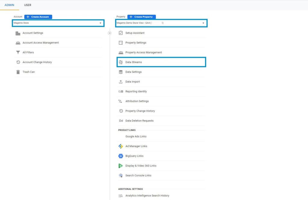Access Google Analytics 4 Data Streams.