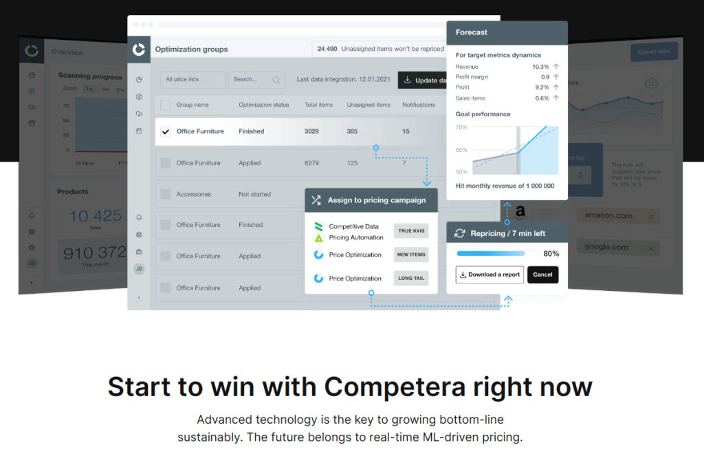 Competera lets you opt for dynamic pricing based on market data via machine learning.