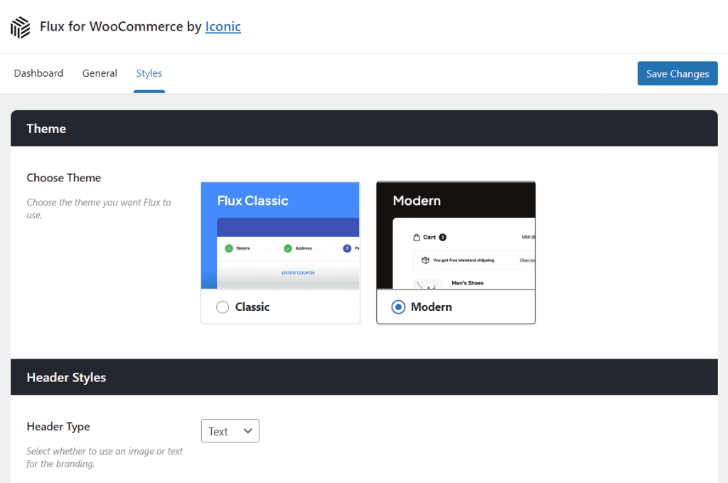 Flux Checkout select theme