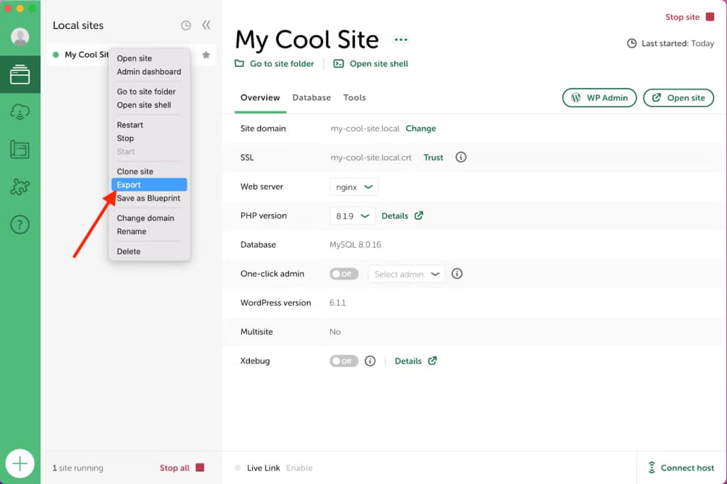 exporting from localwp