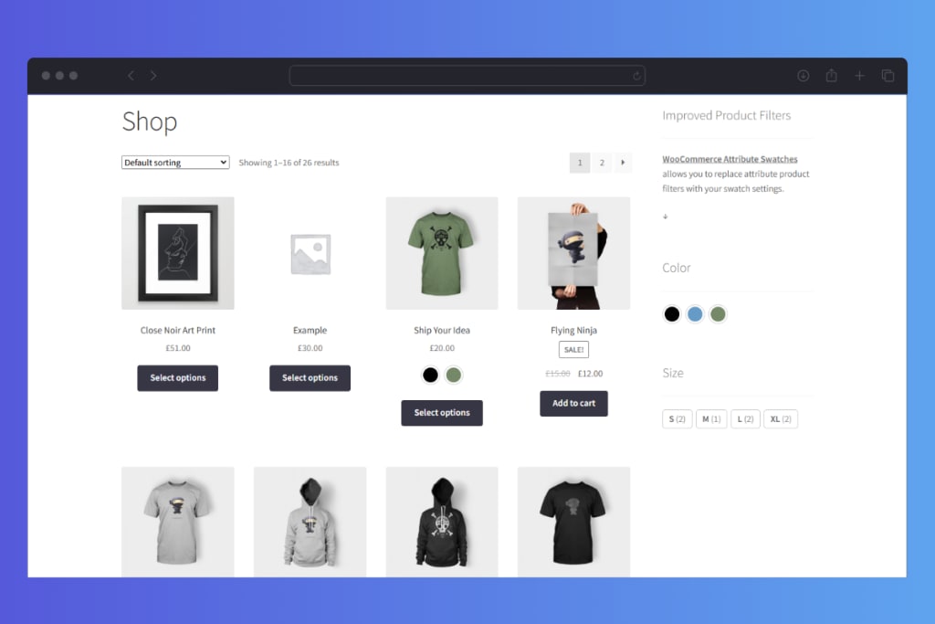 WooCommerce Attribute Swatches in Search and Filter Results