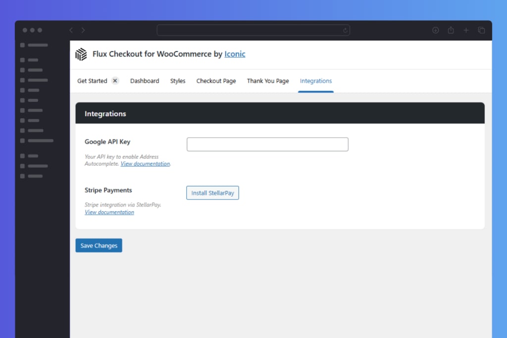 flux checkout stellarpay setting