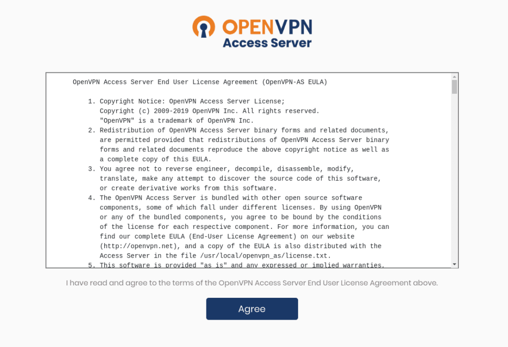 accept openvpn license