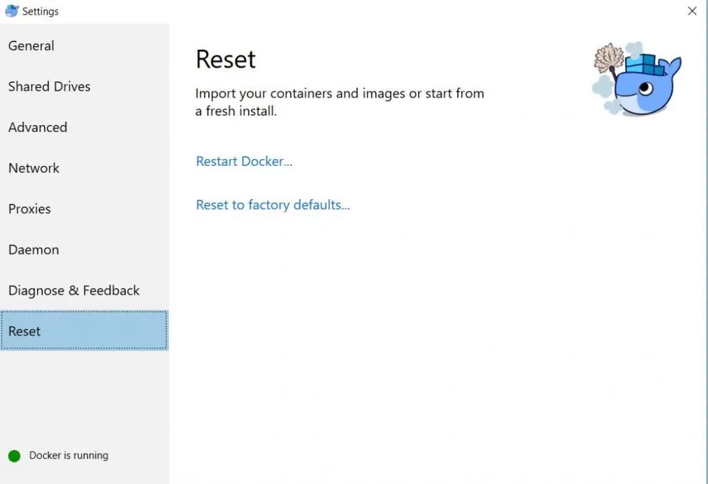 docker reset config for wp local
