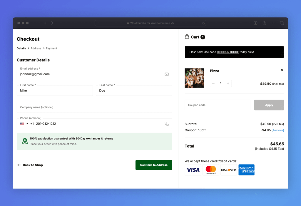 Flux Checkout Elements at the Checkout