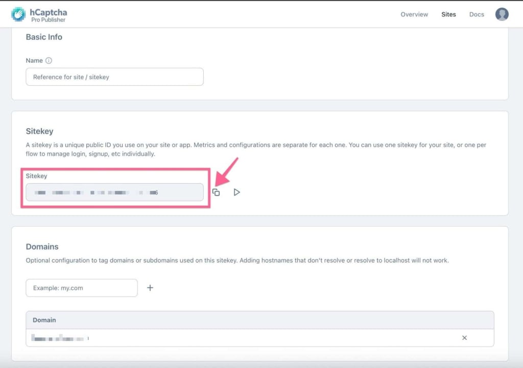hCaptcha Site Key
