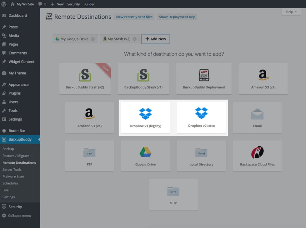 backup wordpress to dropbox