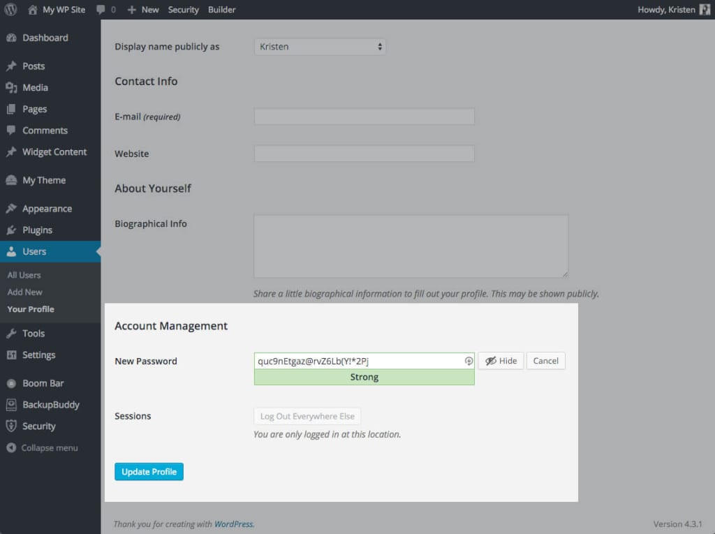 wordpress password generator plugin