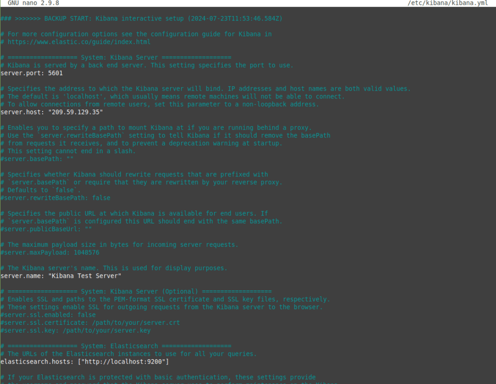 Uncomment and configure the following options as per your requirements.
