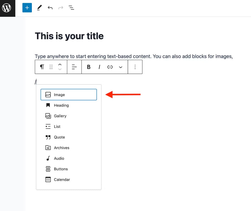add image to new wp blog post