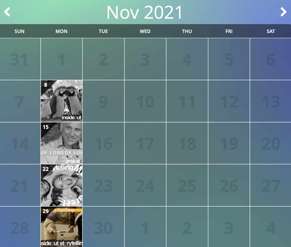 Month View calendar