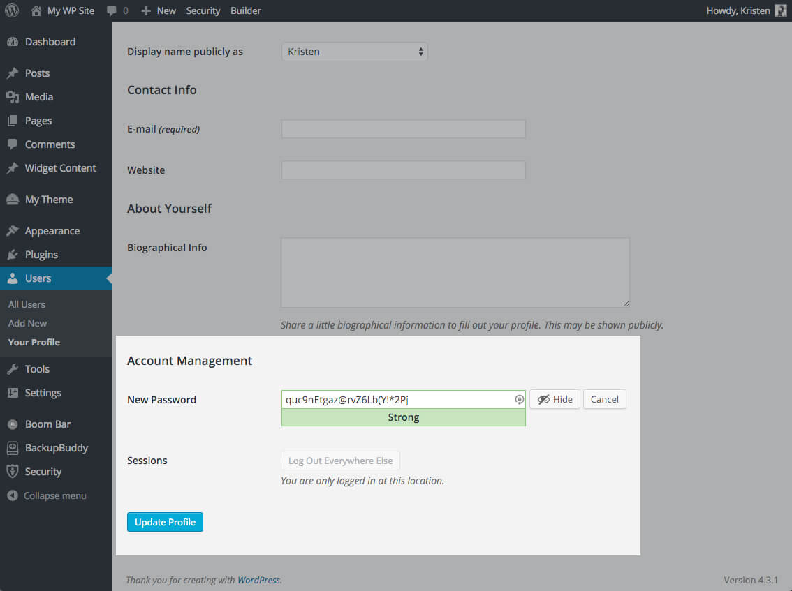 wordpress password generator plugin