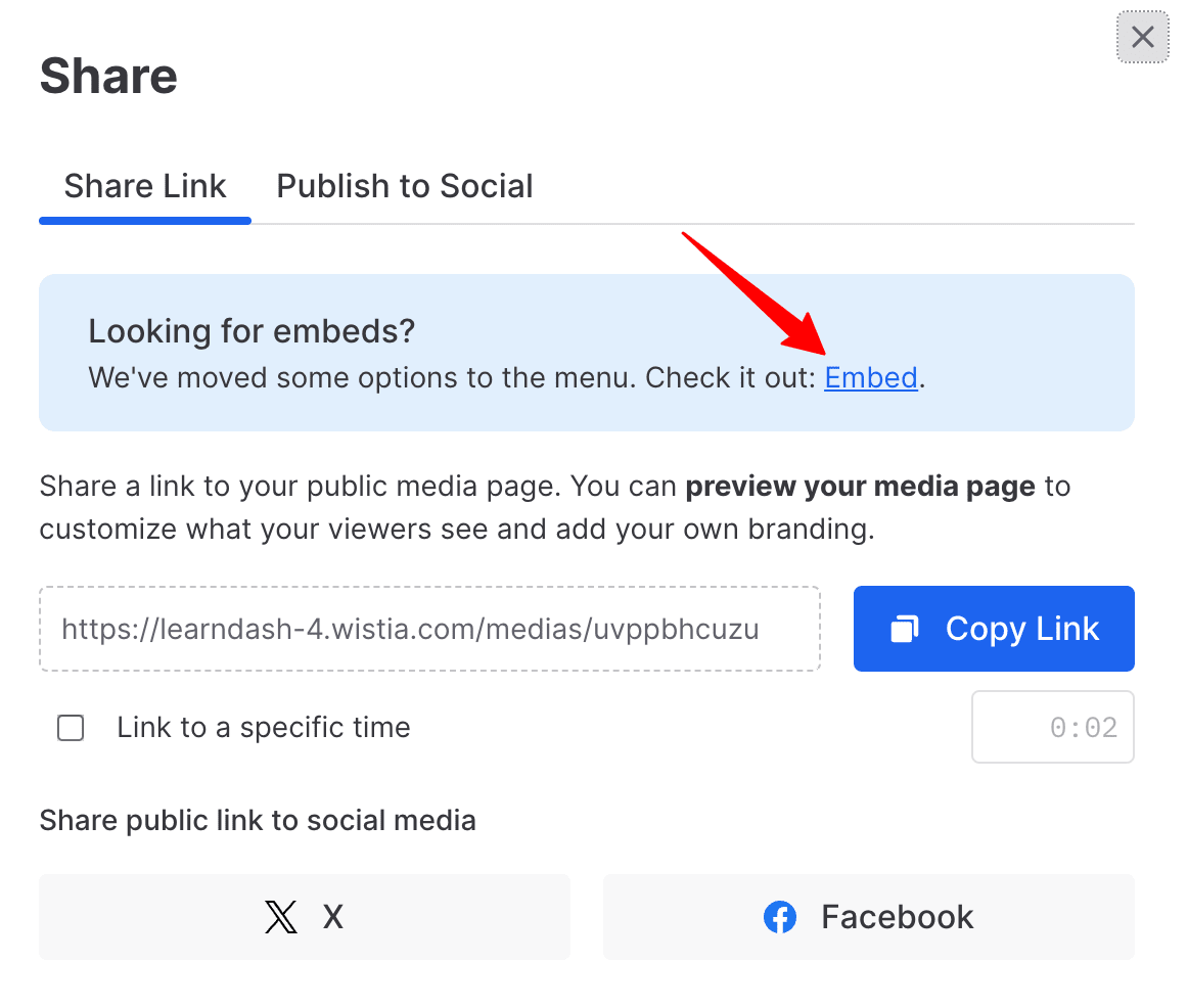Wistia Video Embed Settings