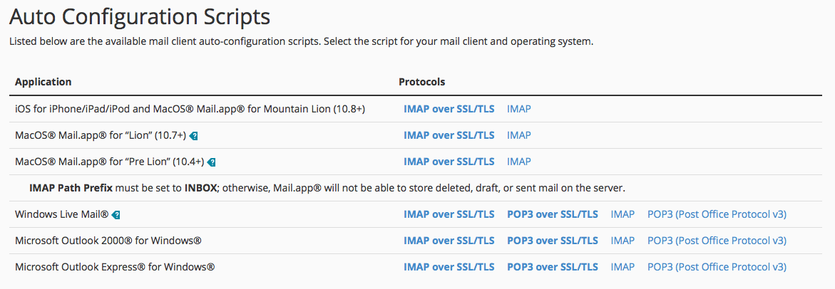 cPanel automatic configuration scripts