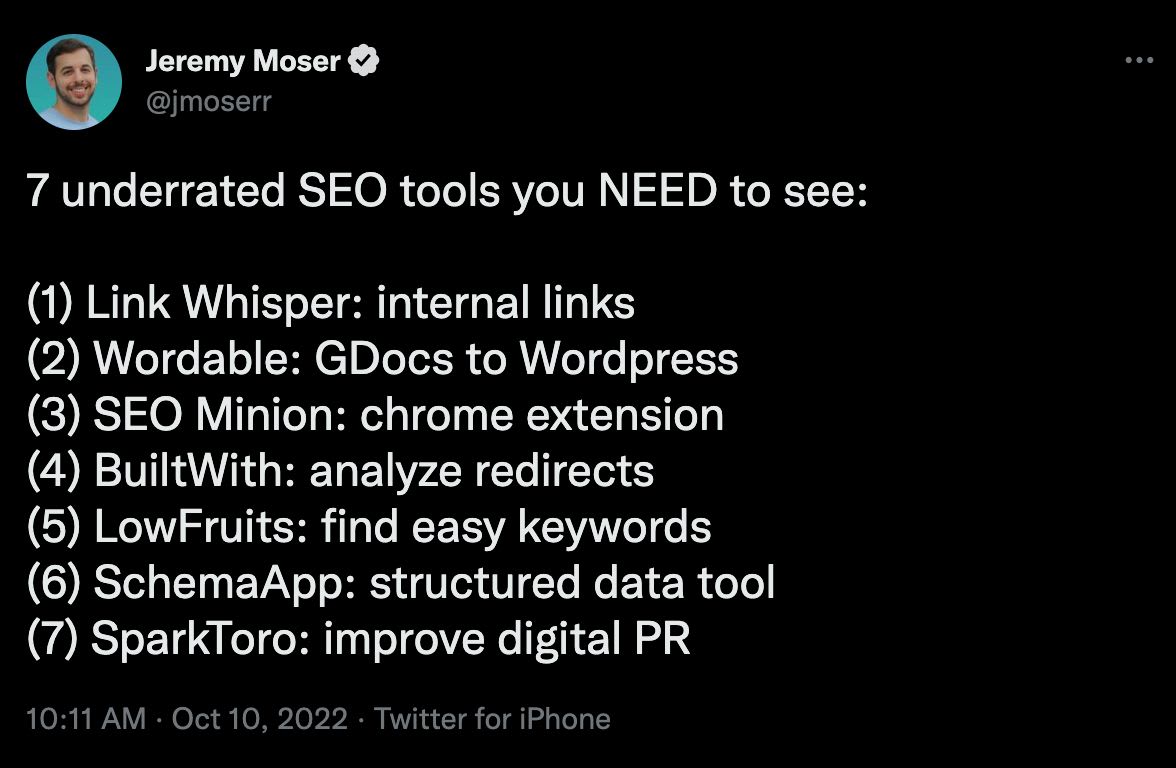 A tweet from @jmoserr that reads