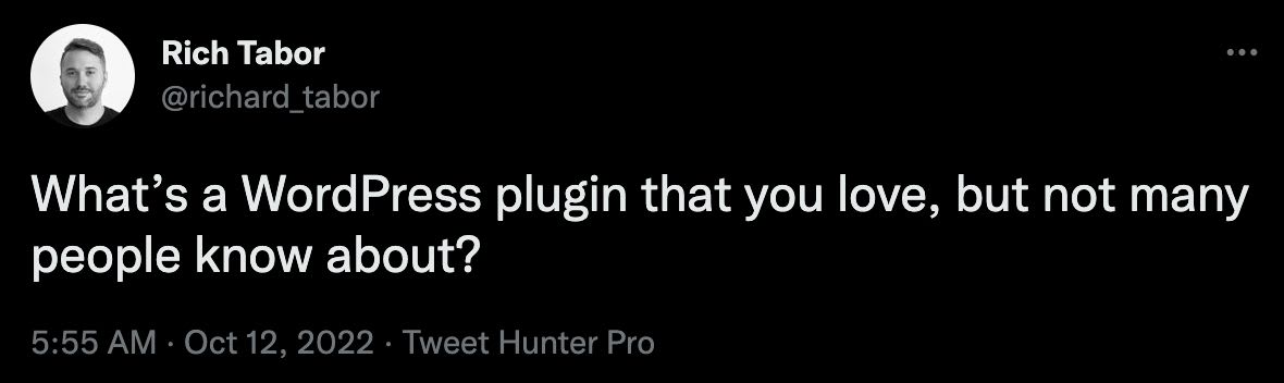 A tweet from @richard_tabor that reads
