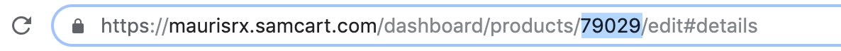 SamCart product ID in URL