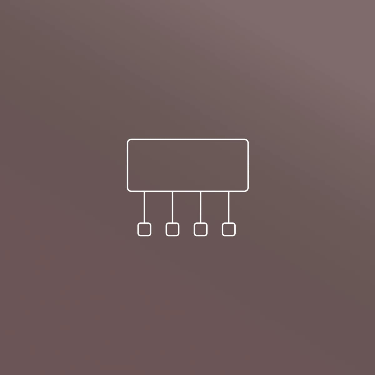 Illustration of a rectangle with four outlets