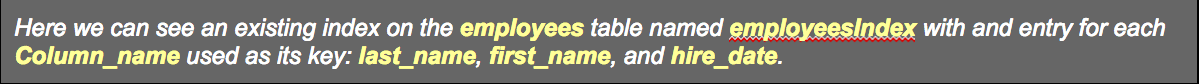 Indexing are present on 3 different columns.