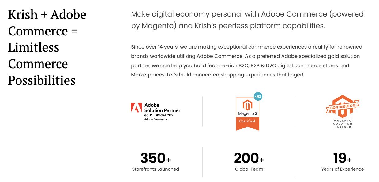 Krish TechnoLabs is one of the top Magento development agencies for D2C store and marketplace development.