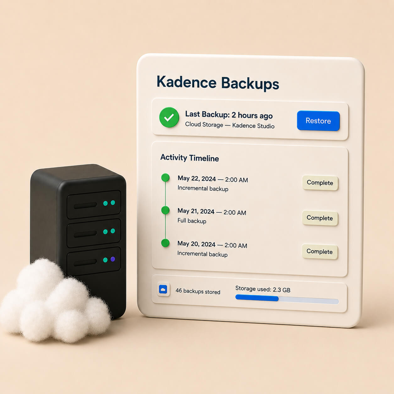 Kadence Backups