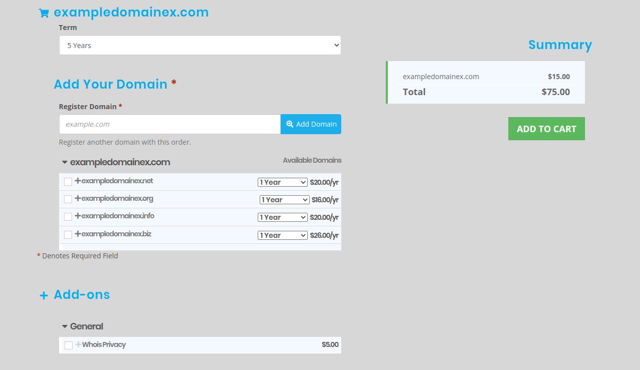 Purchase a domain