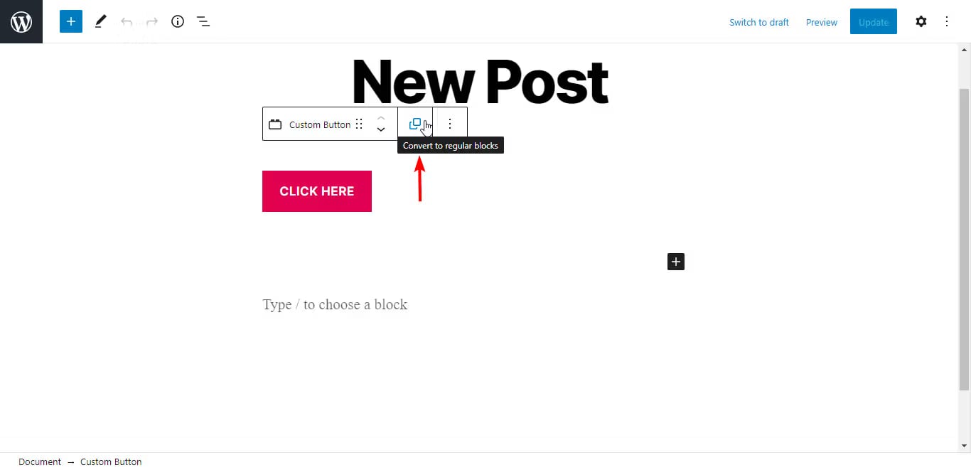 wordpress reusable blocks convert