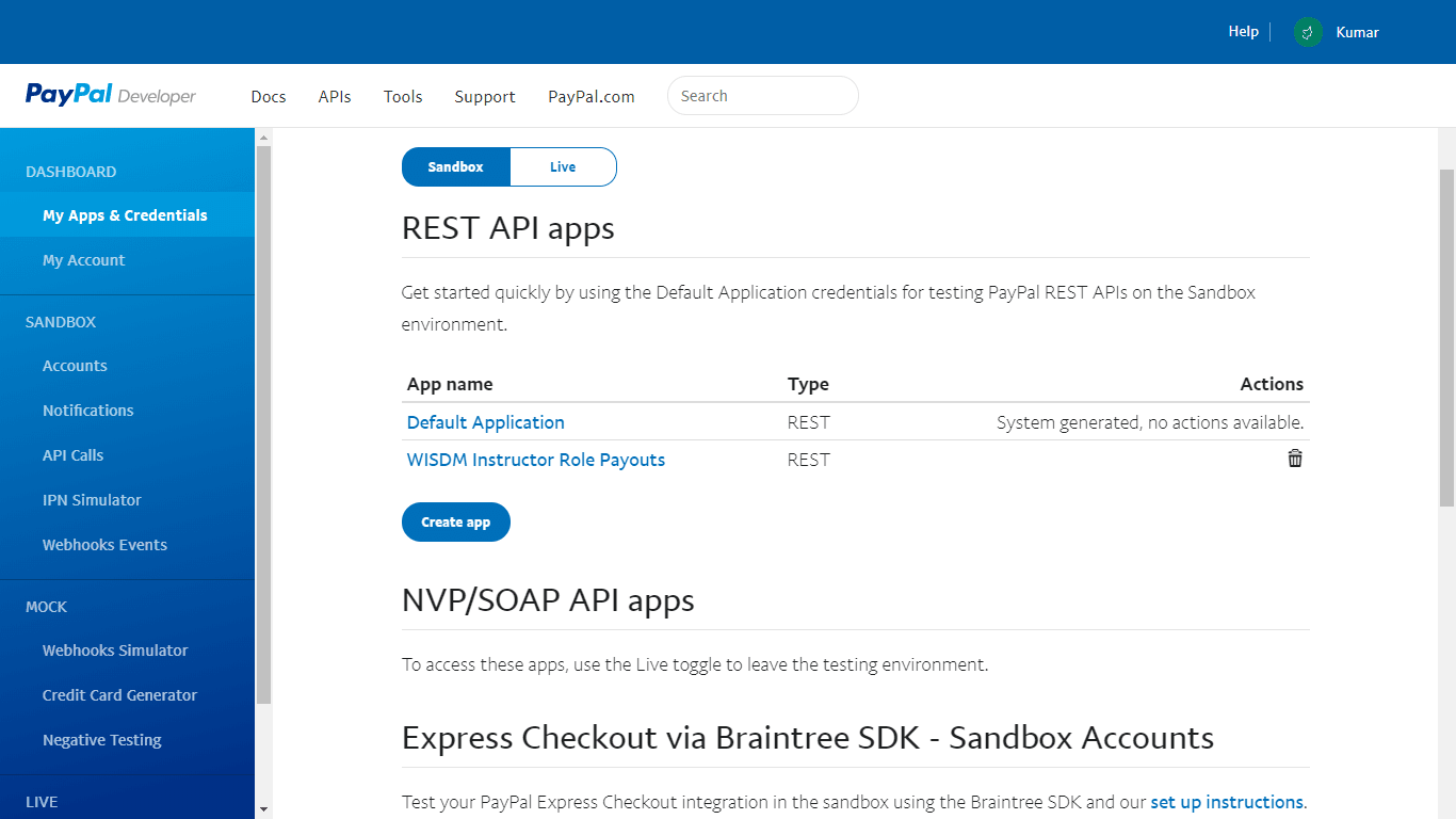 PayPal My Apps Screenshot